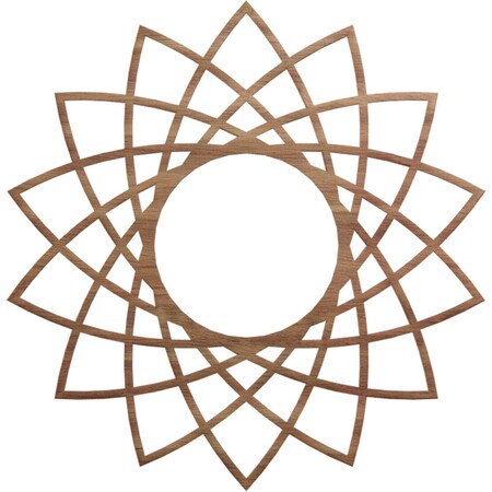 Ekena Millwork Eleanor Wood Fretwork Pierced Ceiling Medallion, Walnut, 24"OD x 9 1/4"ID x 1/4"T CMWP24X24X0250EAWA